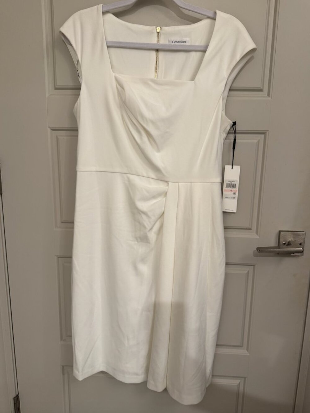 Calvin Klein White Cream Midi Dress